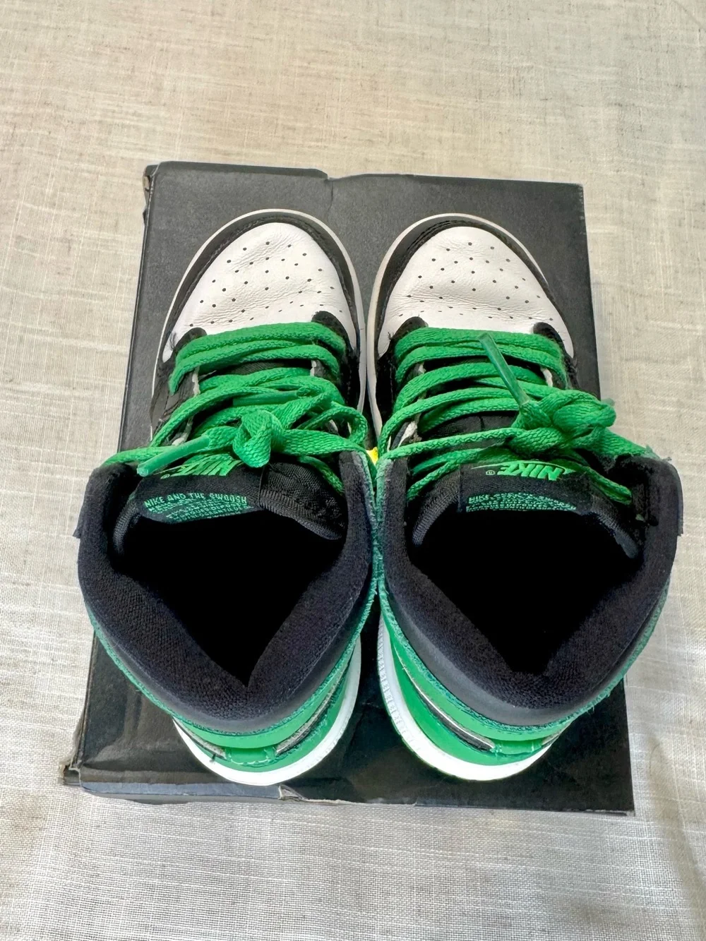 Nike Air Jordan 1 High Kids Shoes - Lucky Green/Black/White